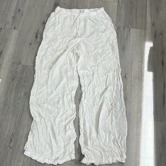Bella dahli Side Slit Beach Pant in White cover up